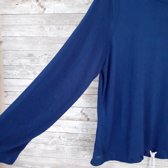 Belle Beach Kim Gravel Womens Top 2X Drawstring Bottom Long Sleeve Blue NWOT 232 - Picture 3 of 6
